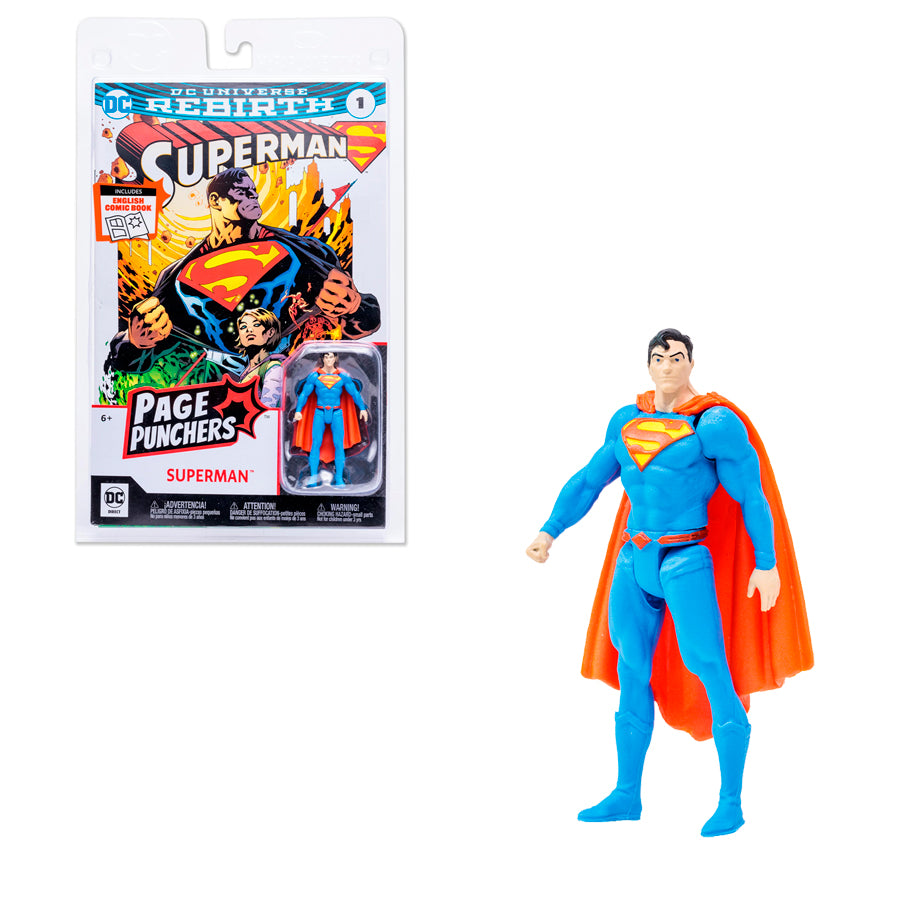 DC Direct Page Punchers - Superman - Superman Rebirth Figura de Accion de 3 Pulgadas con Comic