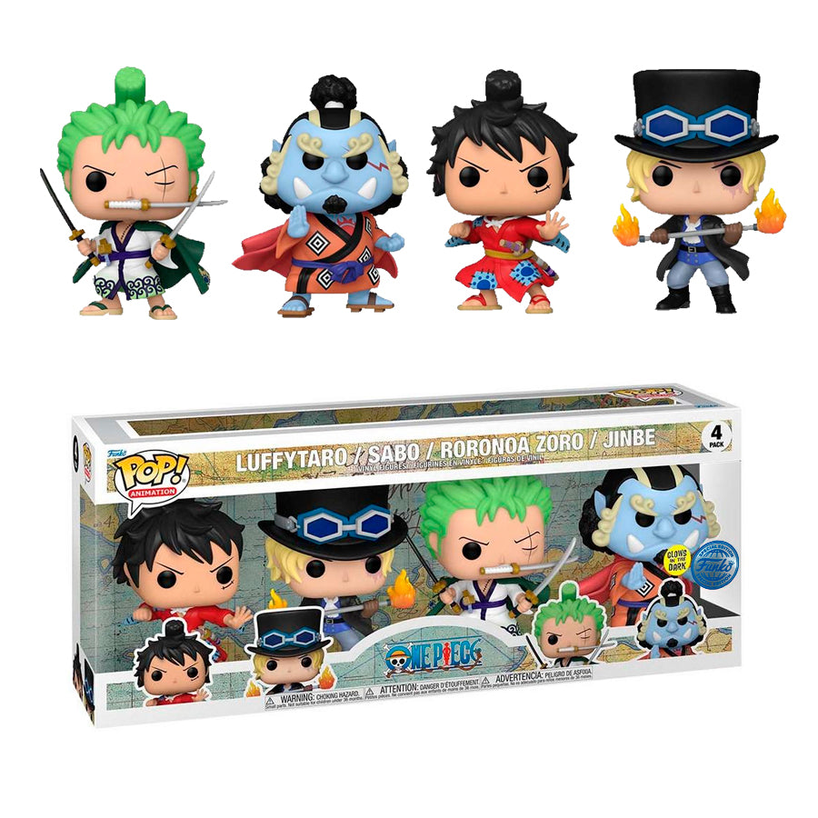 Funko Pop 4 Pack - One Piece - Luffytaro, Sabo, Zoro y Jinbe Isla de Wano