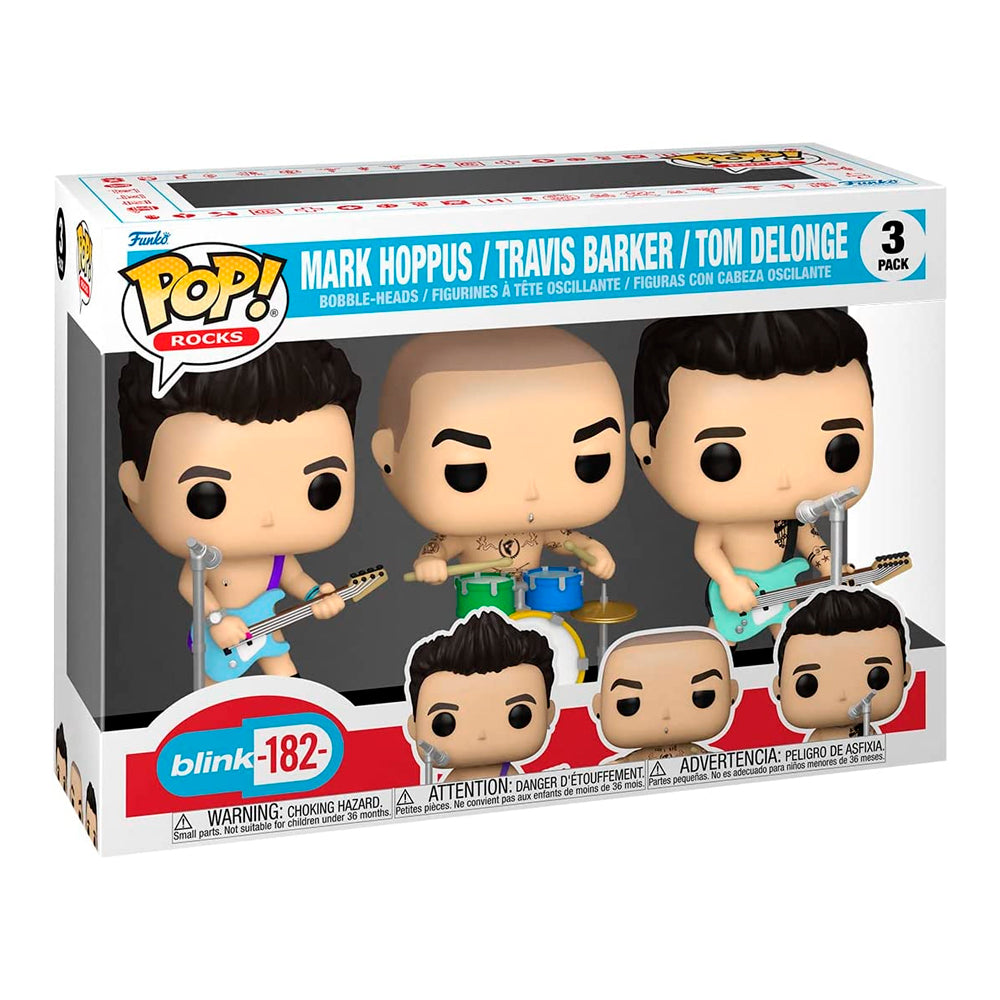 Funko Pop Pack 3 - Blink 182 - Mark Hoppus - Travis Barker - Tom Delonge
