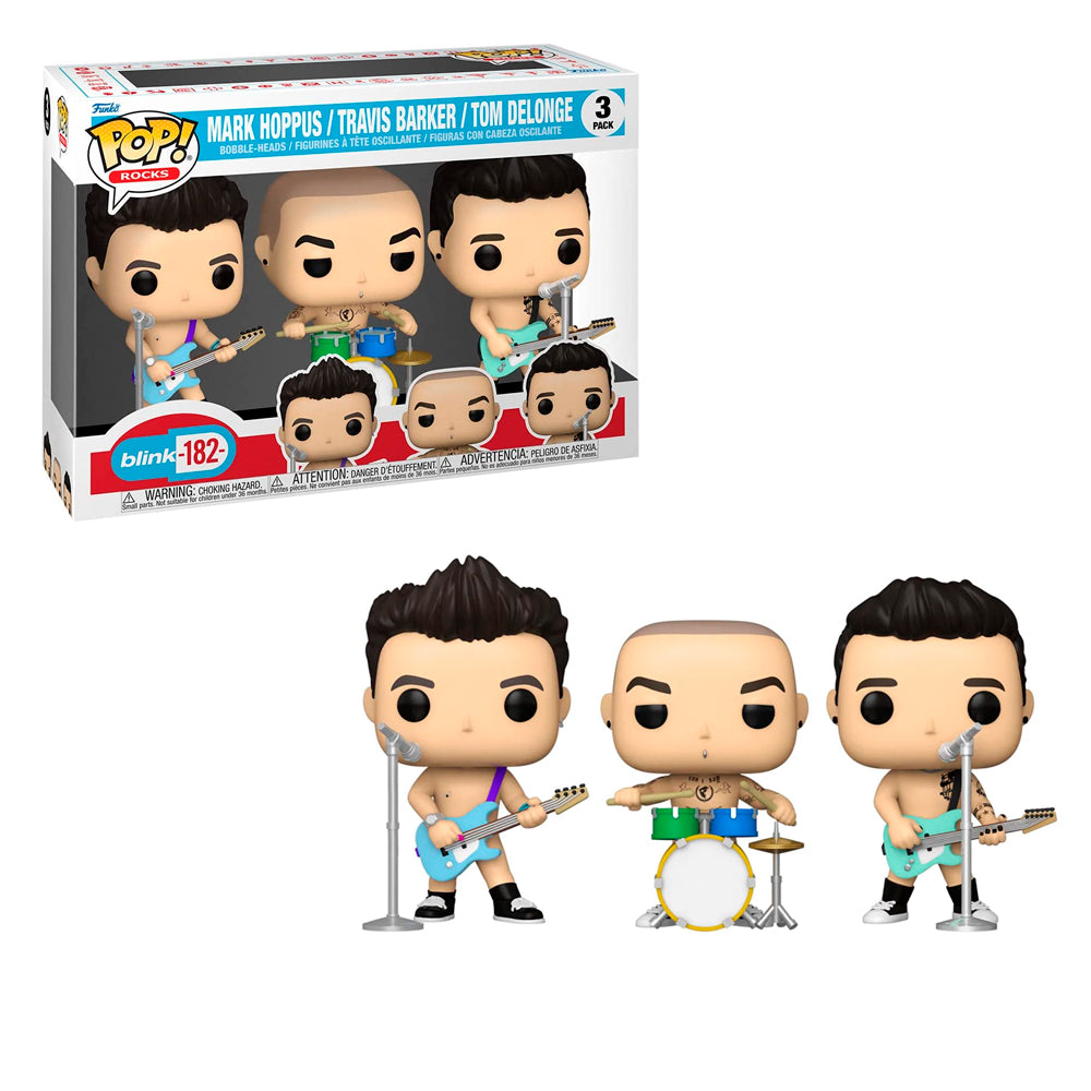 Funko Pop Pack 3 - Blink 182 - Mark Hoppus - Travis Barker - Tom Delonge