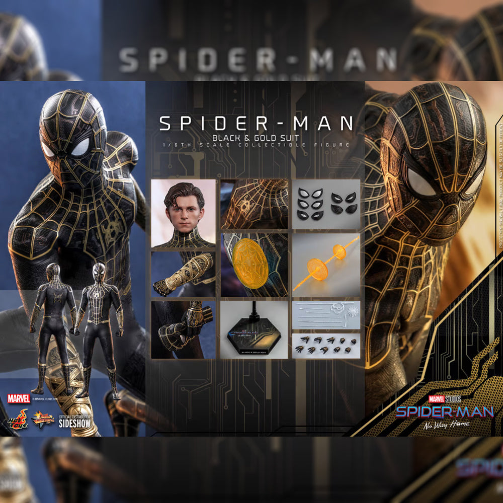Hot Toys - Marvel - Spider-Man No Way Home - Spider-Man Traje Negro y Oro - Escala 1-6