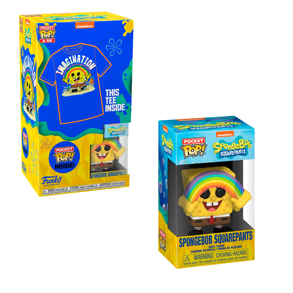 Funko Pop Tee - Bob Esponja - Bob Esponja con Imaginacion Playera Infantil Talla Grande