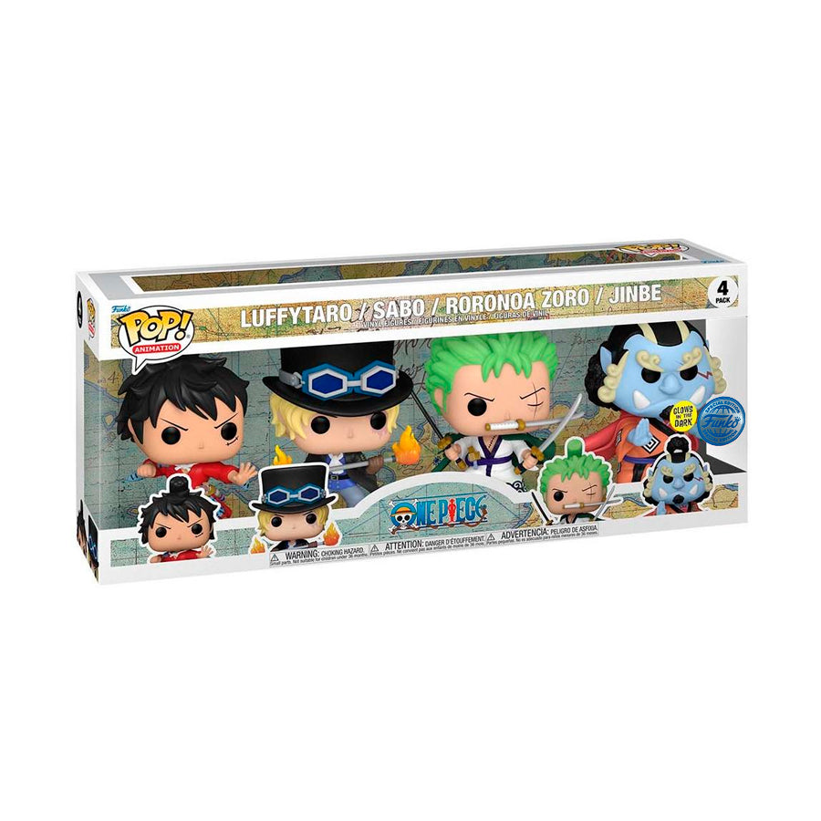 Funko Pop 4 Pack - One Piece - Luffytaro, Sabo, Zoro y Jinbe Isla de Wano