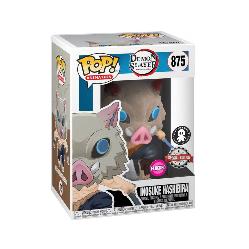 Funko Pop Animation - Demon Slayer - Inosuke Flocked Exclusivo de Limited Edition